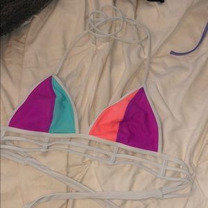VS Pink Multicolored Swim Top